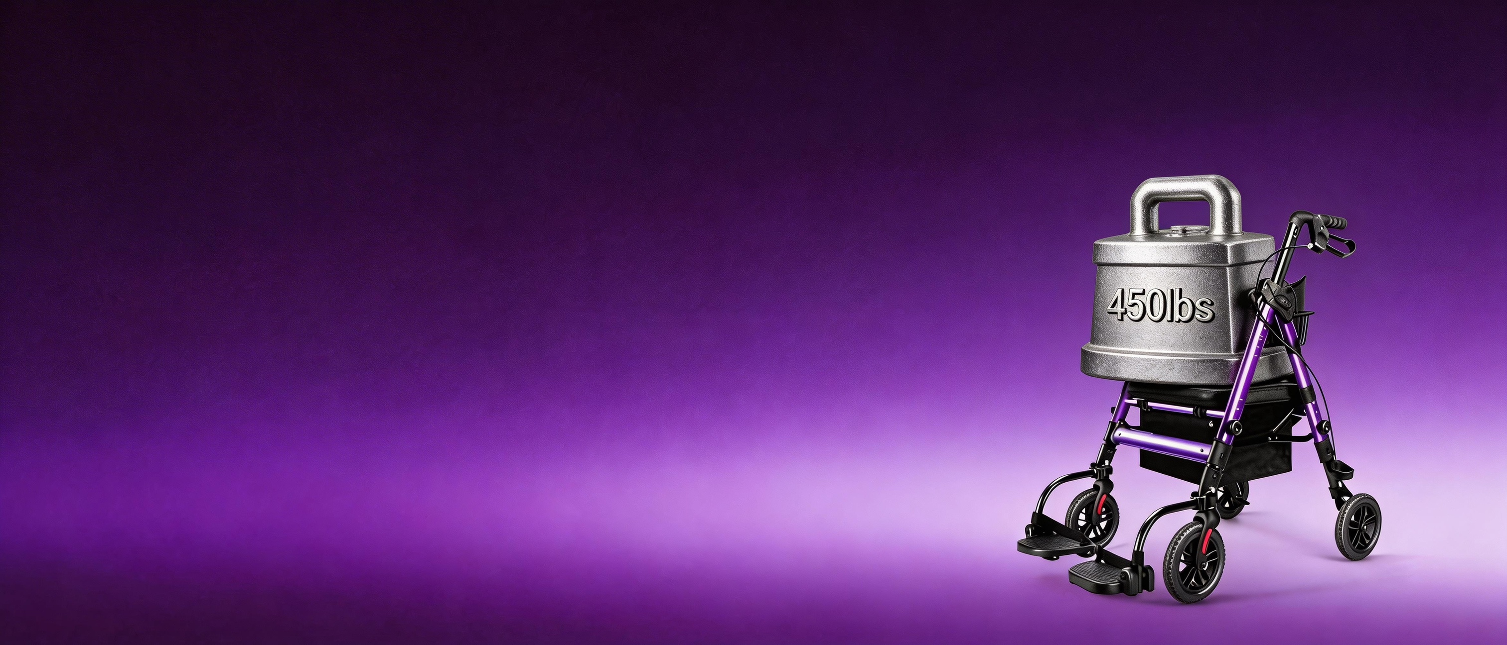 Bariatric Heavy Duty Wheelchair 24 Inch, 450 Lbs Capacity Weight Test