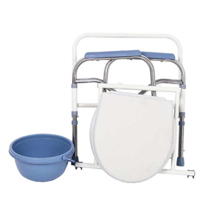 Factory Directly Sale Folding Commode Chair Wheelchair Commode Shower Chair Lightweight Potty Chair for Old People