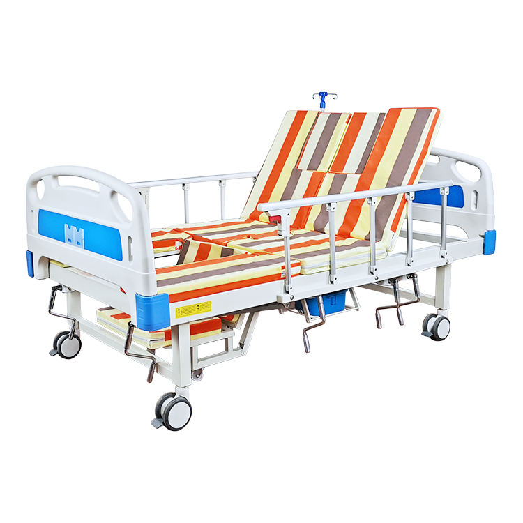 Hot Selling Multi-functional Hospital Bed Crank Bed Manual Turning Hospital Nursing Beds with Automatic Toilet