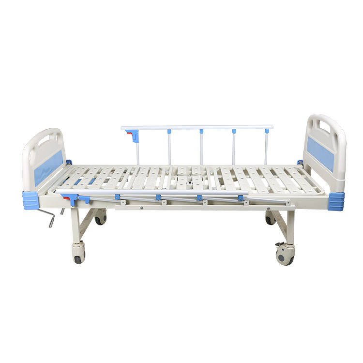 Medical Furniture Two Cranks Adjustable Folding Medical Bed 2 Functions Manual Hospital Bed