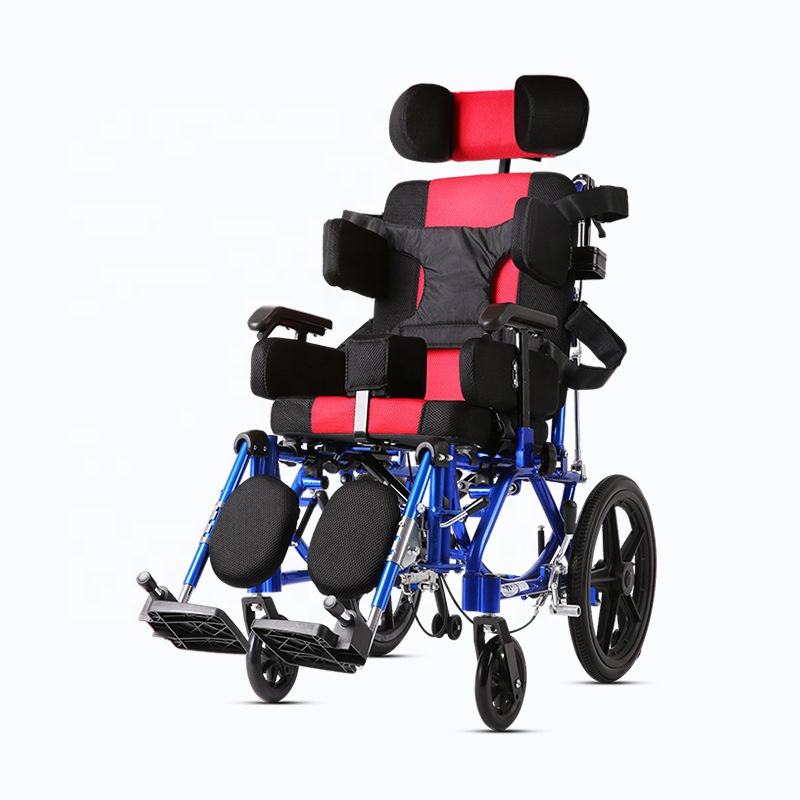 China Portable Lightweight Foldable Folding Adjustable Cheap Wheelchairs for Cerebral Palsy Children Wheelchair Manufacturers