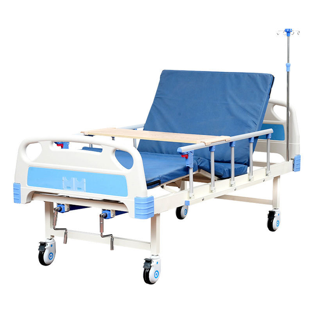 China Hospital Furniture Equipment Health Care Steel 2 Cranks Manual Two Function Hospital Beds Medical Bed Price for Elderly