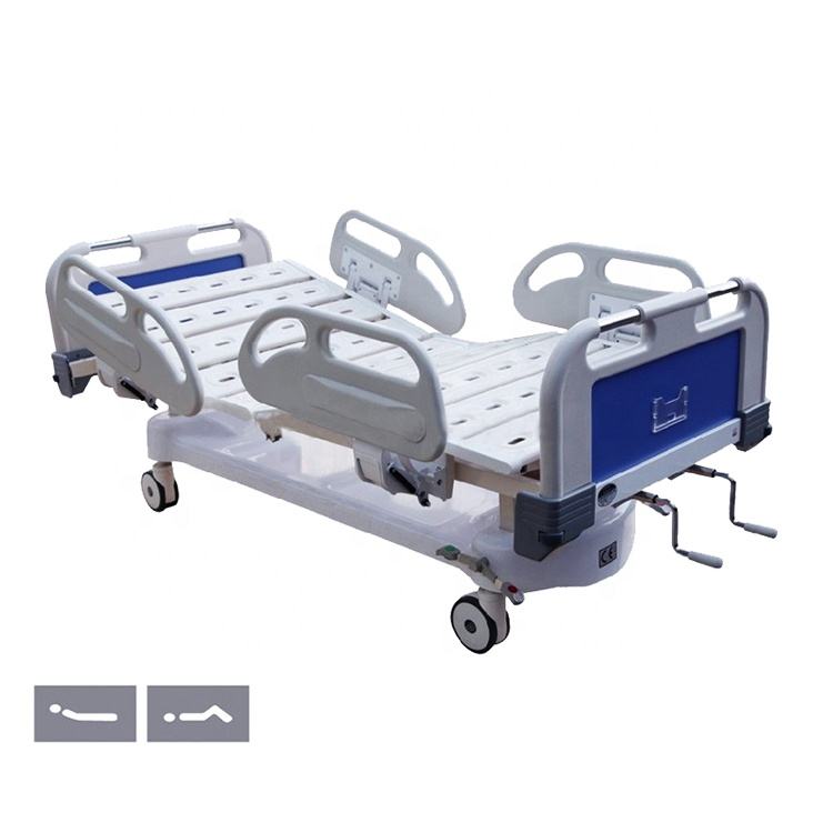 Hospital Equipment Central Controlled 2 Cranks Manual Hospital Bed