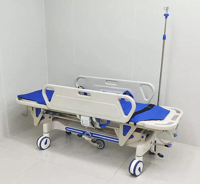 Hydraulic Manual Hospital Bed ABS Plastic Medical Emergency Stretcher Patient Transport Trolley