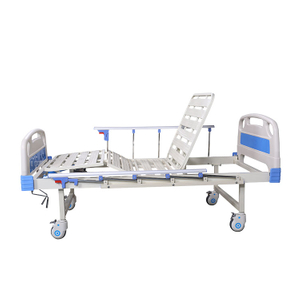 Medical Furniture Two Cranks Adjustable Folding Medical Bed 2 Functions Manual Hospital Bed