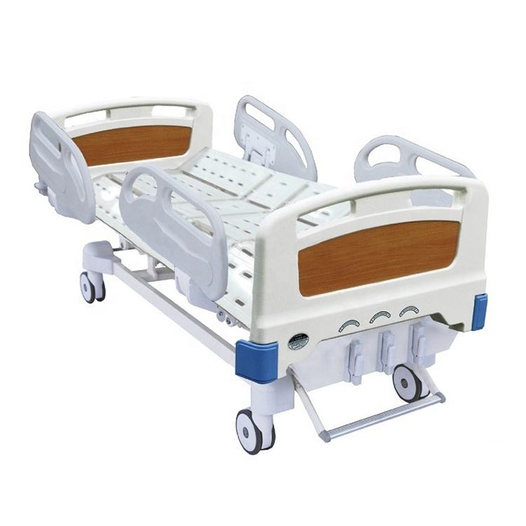 Hospital Equipment Central Controlled 2 Cranks Manual Hospital Bed