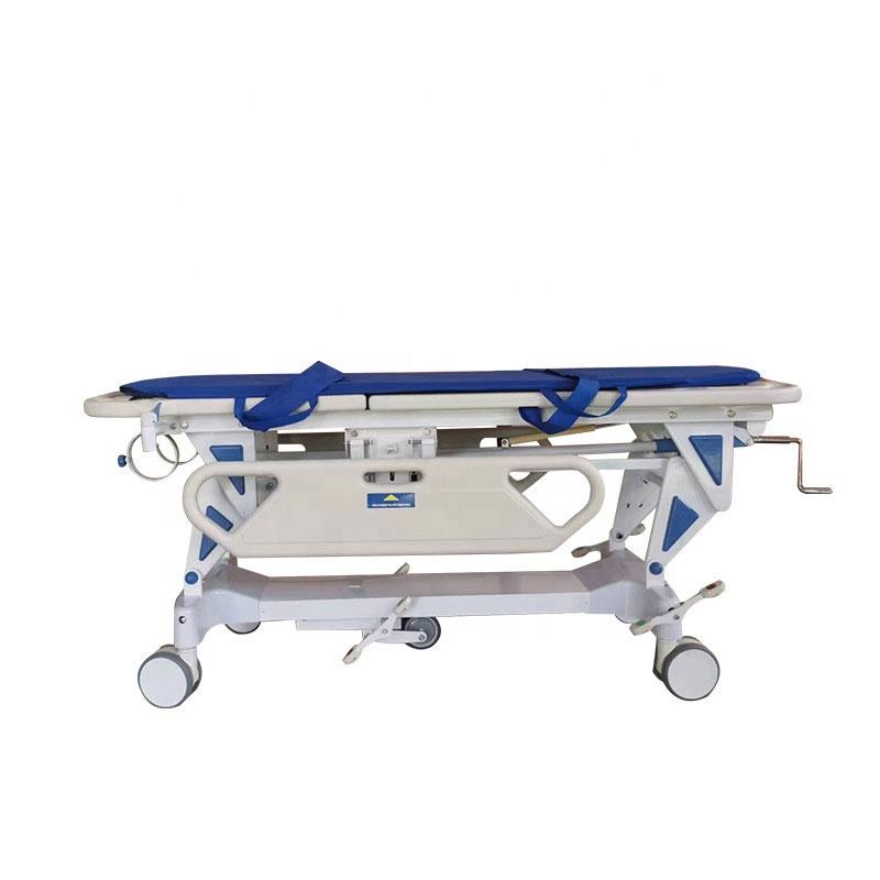 Hospital Patients Operation Height Adjustable Transfer Bed Emergency Stretcher Cart ABS Rescue Car