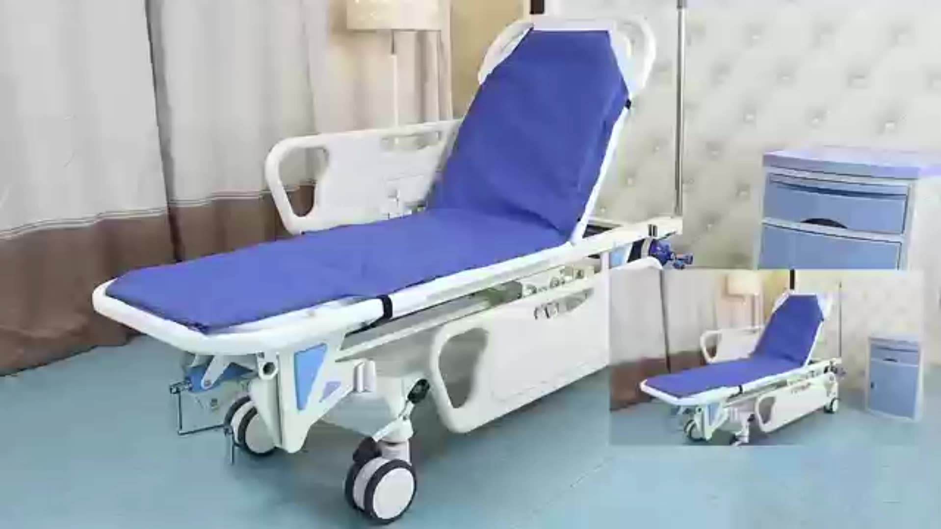 Hospital Emergency First Aid ICU Luxurious Flat Vehicle Patient Transfer Equipment Ambulance Stretcher Bed for Patient Room