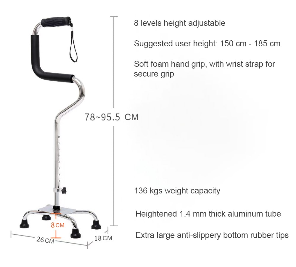BME40013 Four Legged Walking Cane Parameters