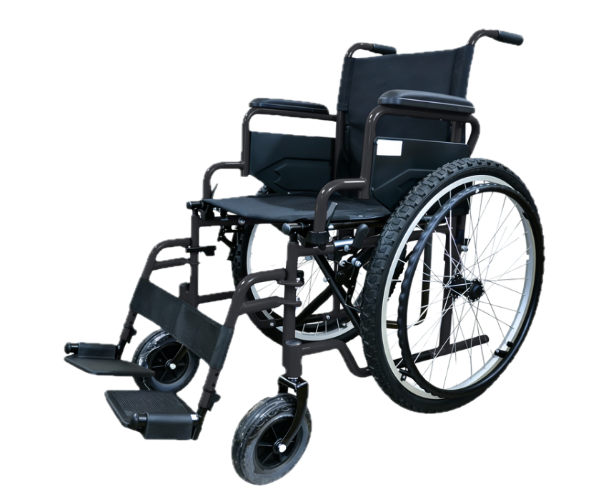 Custom all-terrain wheelchair with 1.75 inch off-road pneumatic tires for B2B distribution