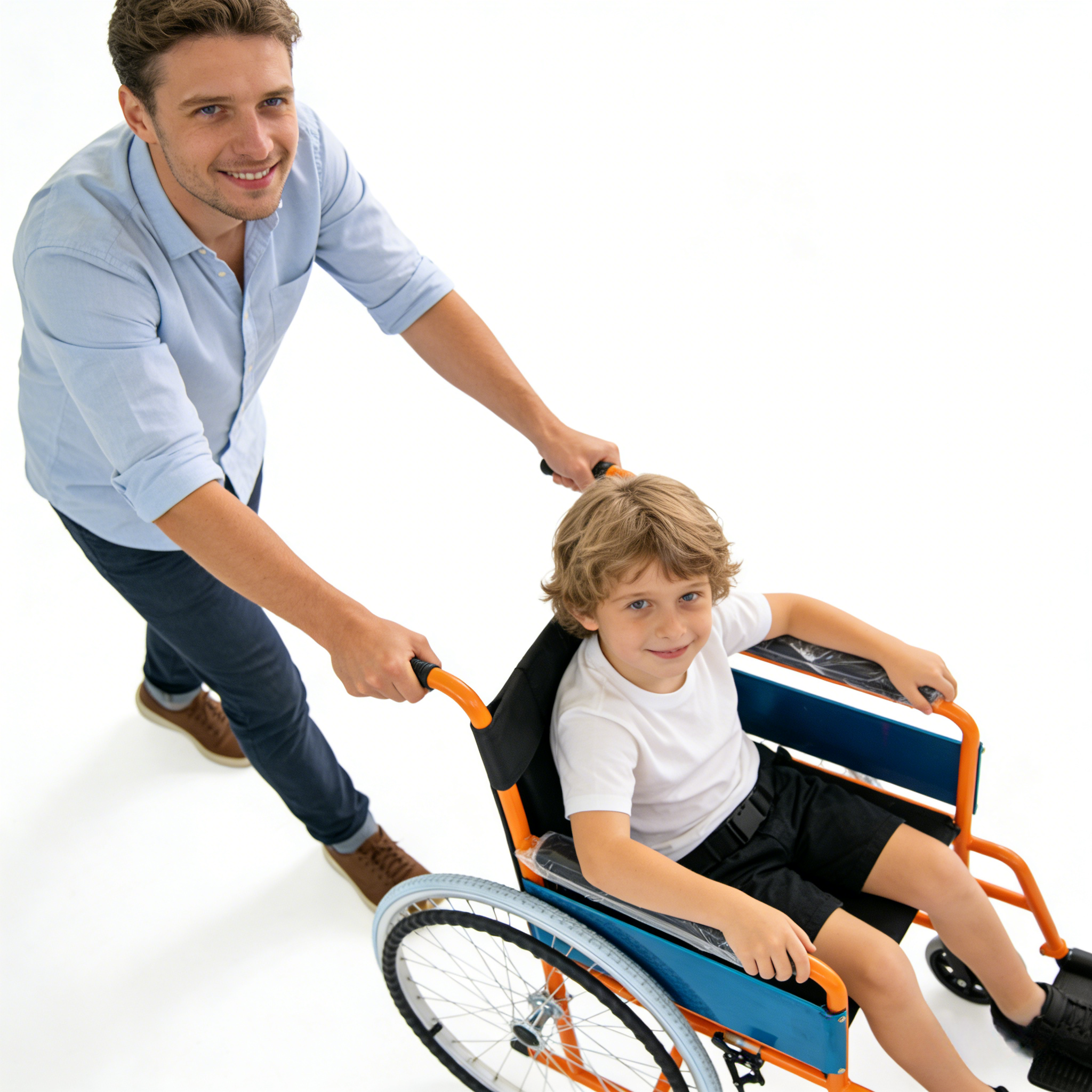 pediatric wheelchair slope safety uphill downhill assisted movement