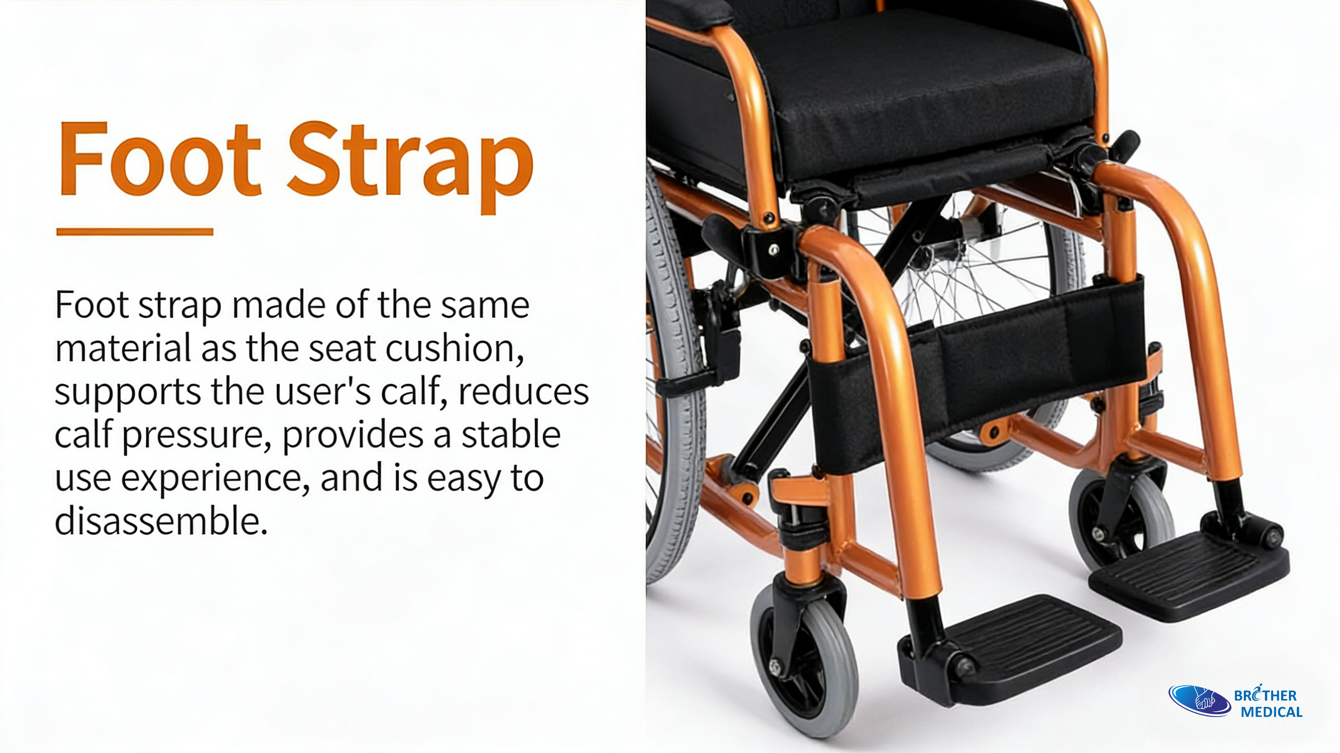  Adjustable Foot Strap for Secure Sitting An adjustable foot strap is included to help: Keep feet properly positioned Prevent slipping during movement Improve sitting stability for children This detail is especially important for rehabilitation and long-duration seating scenarios