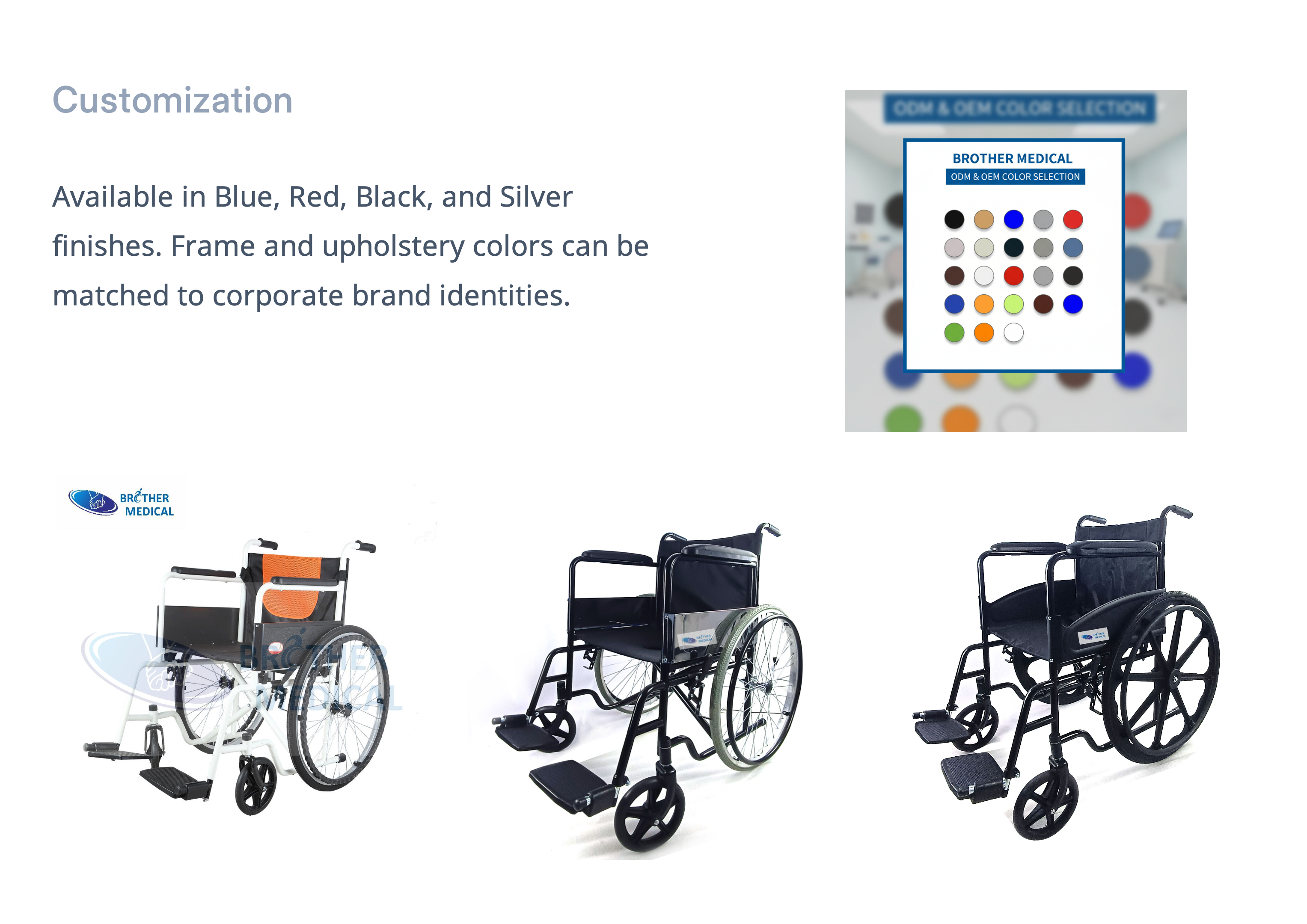 OEM & ODM services, Color Customization of Wheelchair
