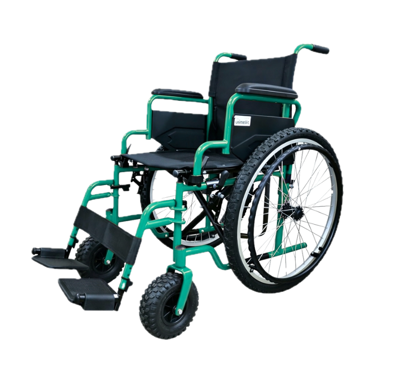  Custom all-terrain wheelchair with customized front casters for B2B distribution