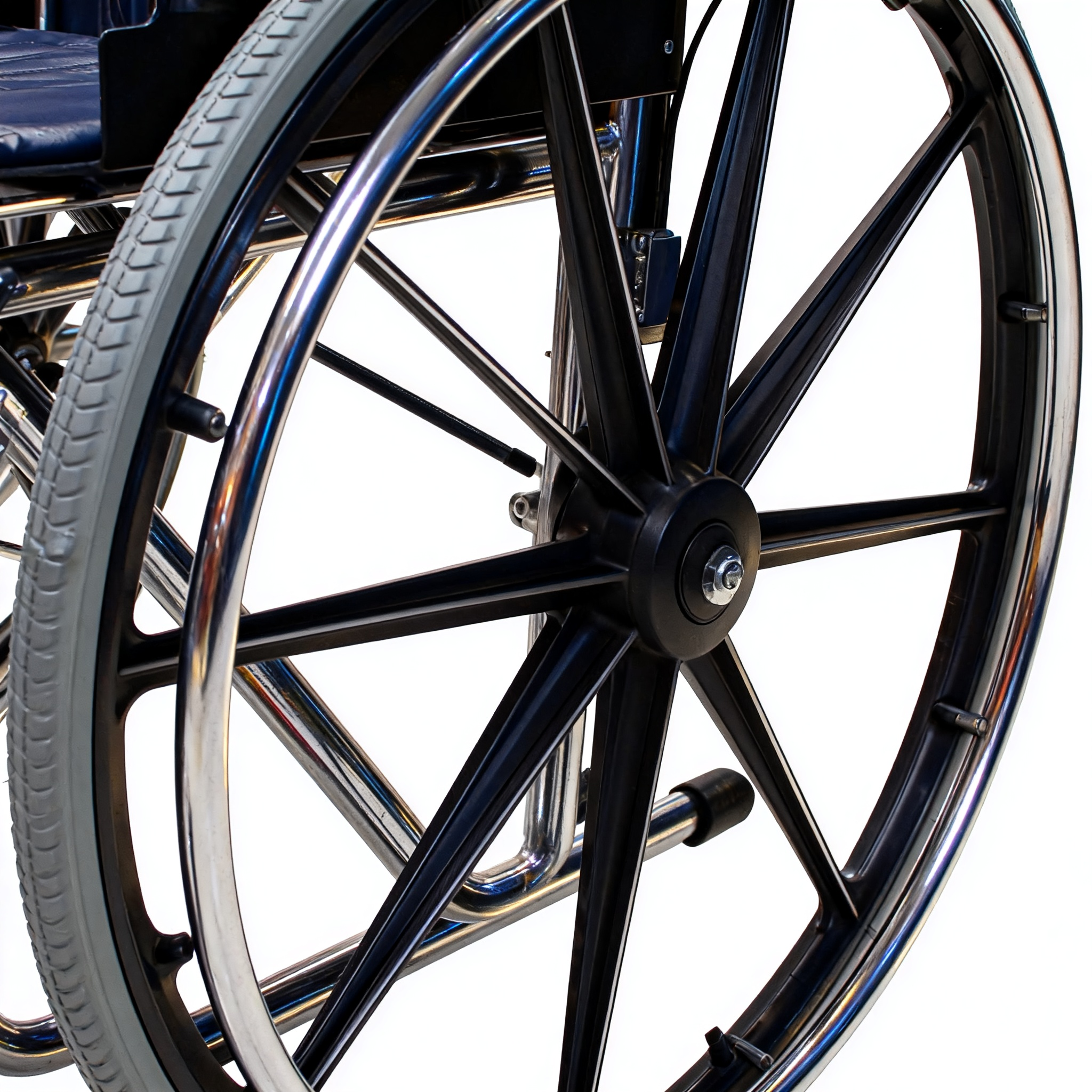 BME4618 Chrome Plated Bariatric Wheelchair - 400 lbs Heavy Duty Mobility
