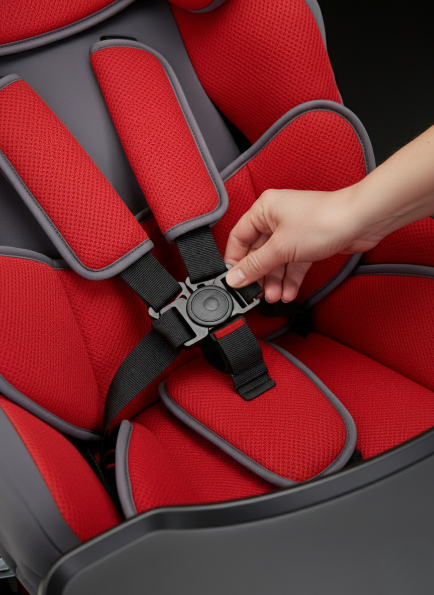 Advanced safety with cross-reinforced frame, anti-tilt seat belts