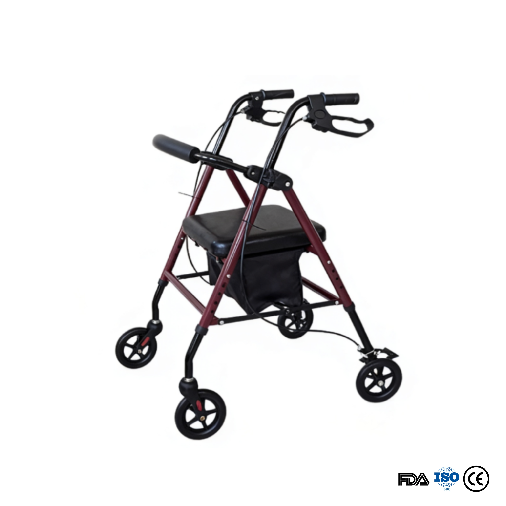 Outdoor Portable Upright Aluminum Rollator