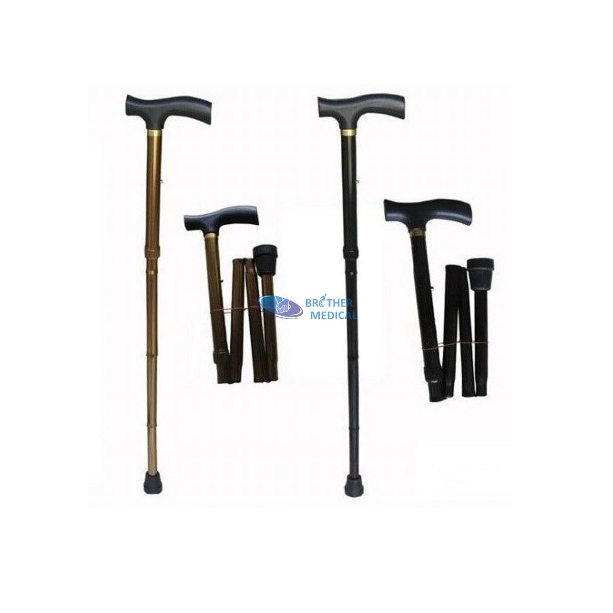 Folding Aluminum Walking Cane Adjustable Portable Crutch for Walking