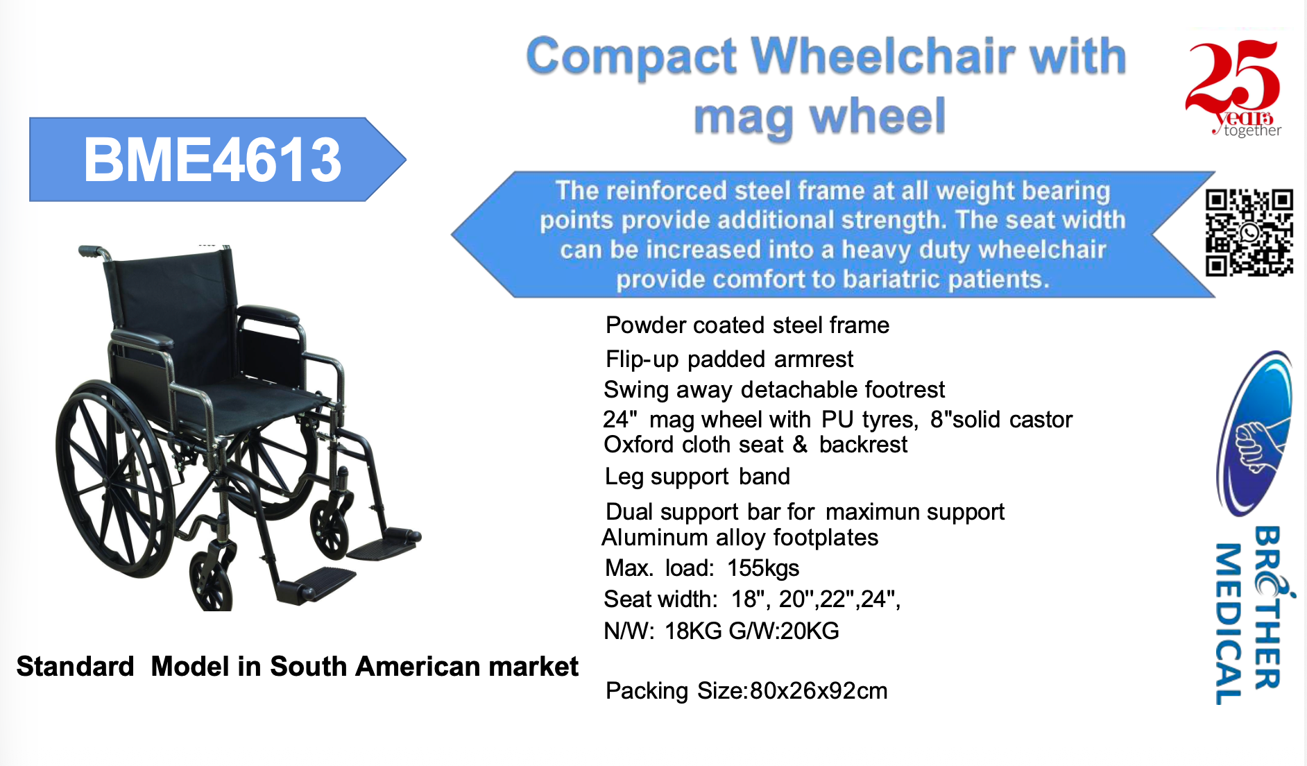 compact wheelchair with mag wheel