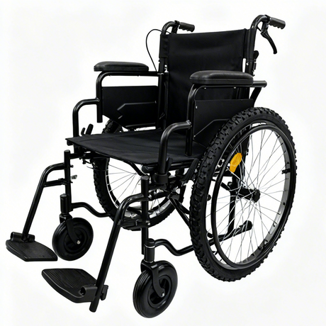 Wholesale Fat Tire All-Terrain Manual Wheelchair | Customizable Rear Wheels & Heavy Duty Steel Frame