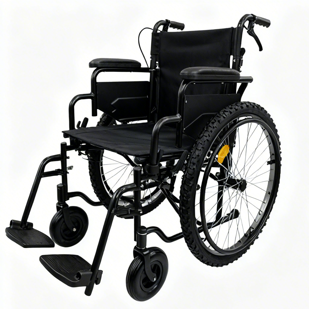 Wholesale Fat Tire All-Terrain Manual Wheelchair | Customizable Rear Wheels & Heavy Duty Steel Frame