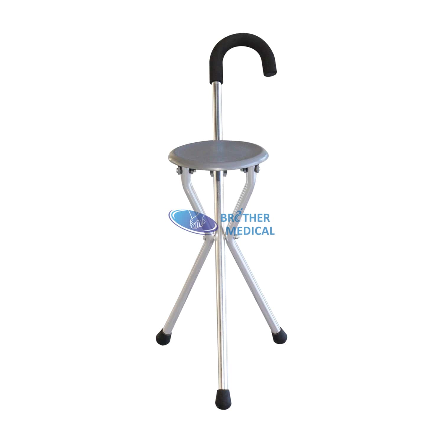 Height Adjustable Aluminum Seat Cane Rehab Portable Walker With Seat