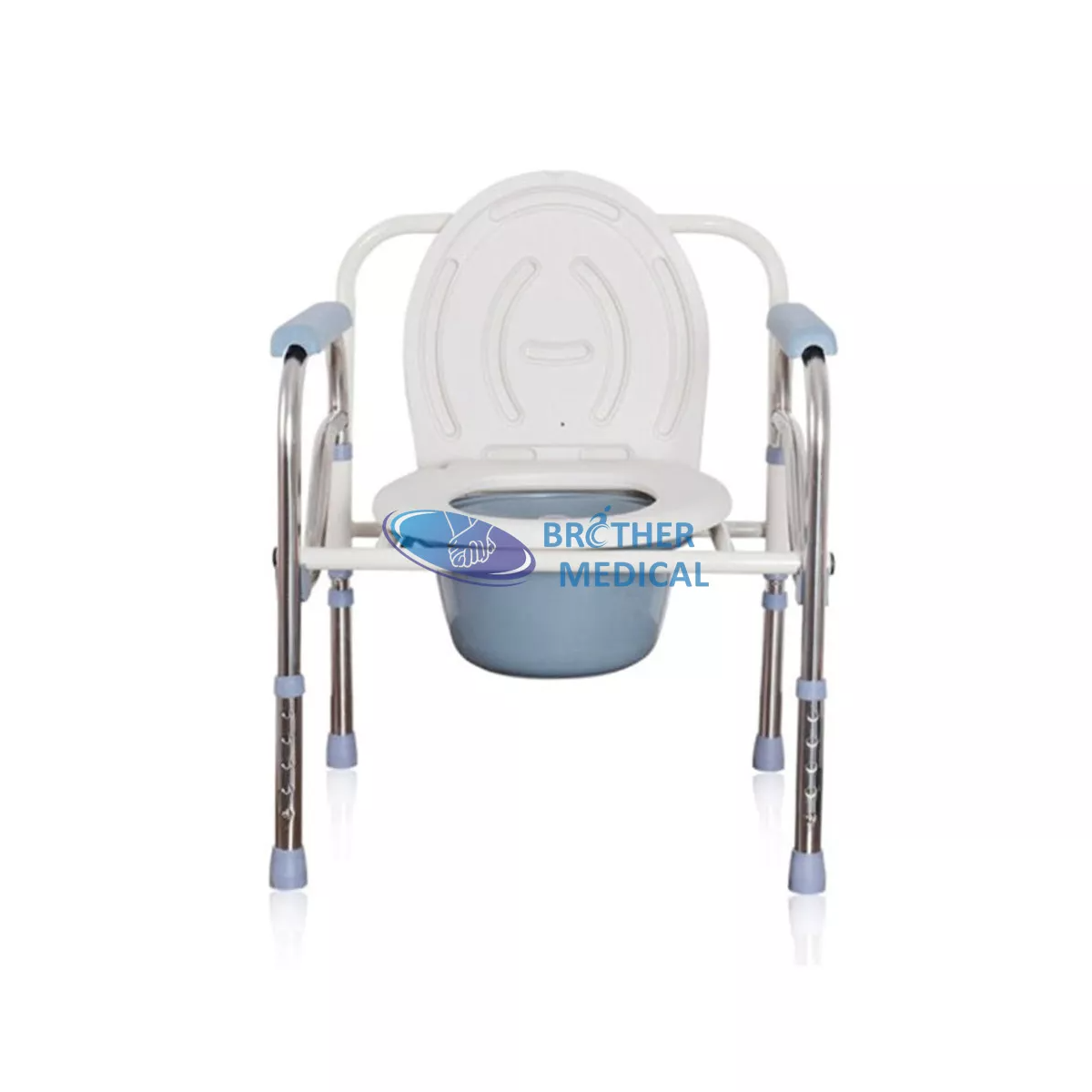 Factory Directly Sale Folding Commode Chair Wheelchair Commode Shower Chair Lightweight Potty Chair for Old People