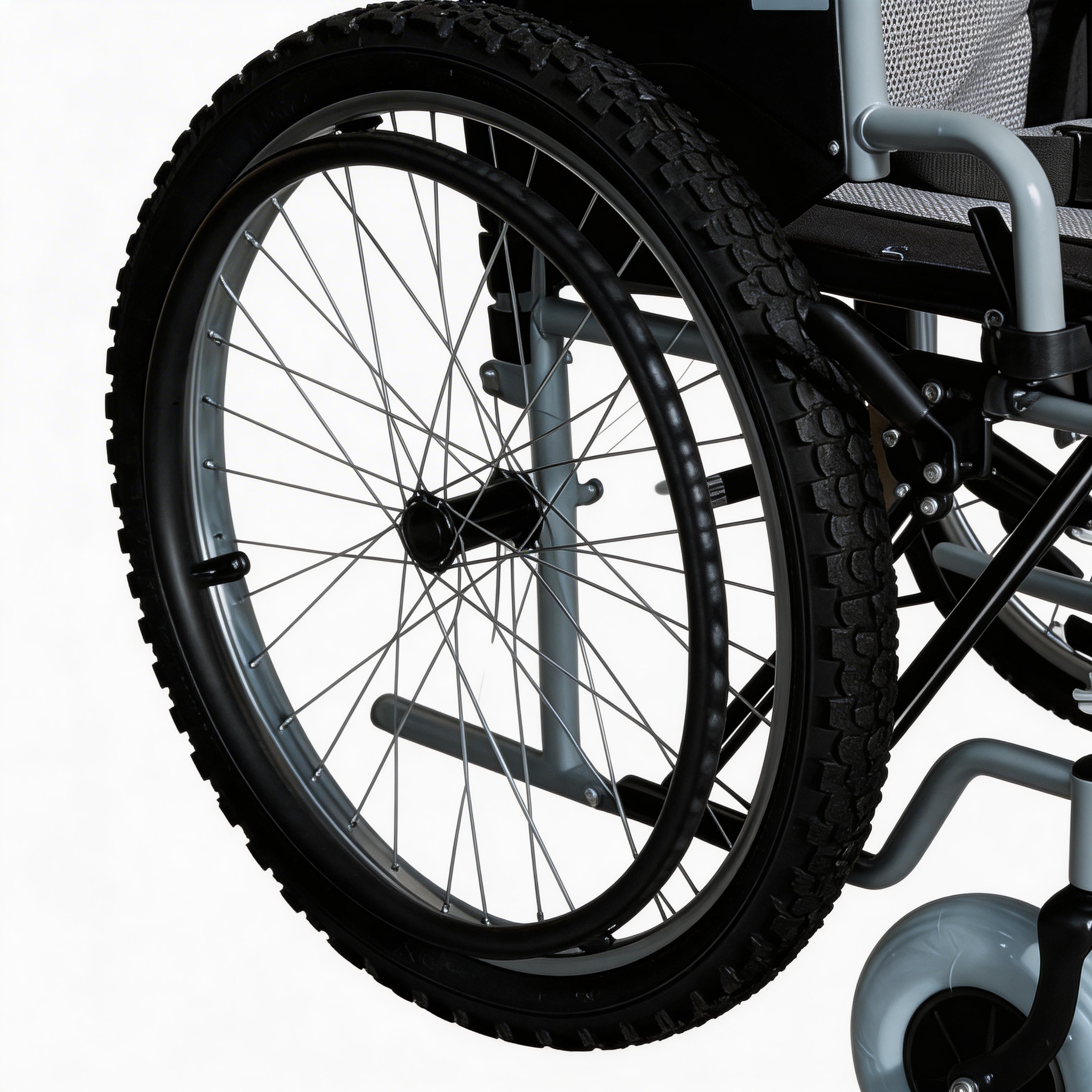 all terrain wheelchair large pneumatic tires for rough terrain