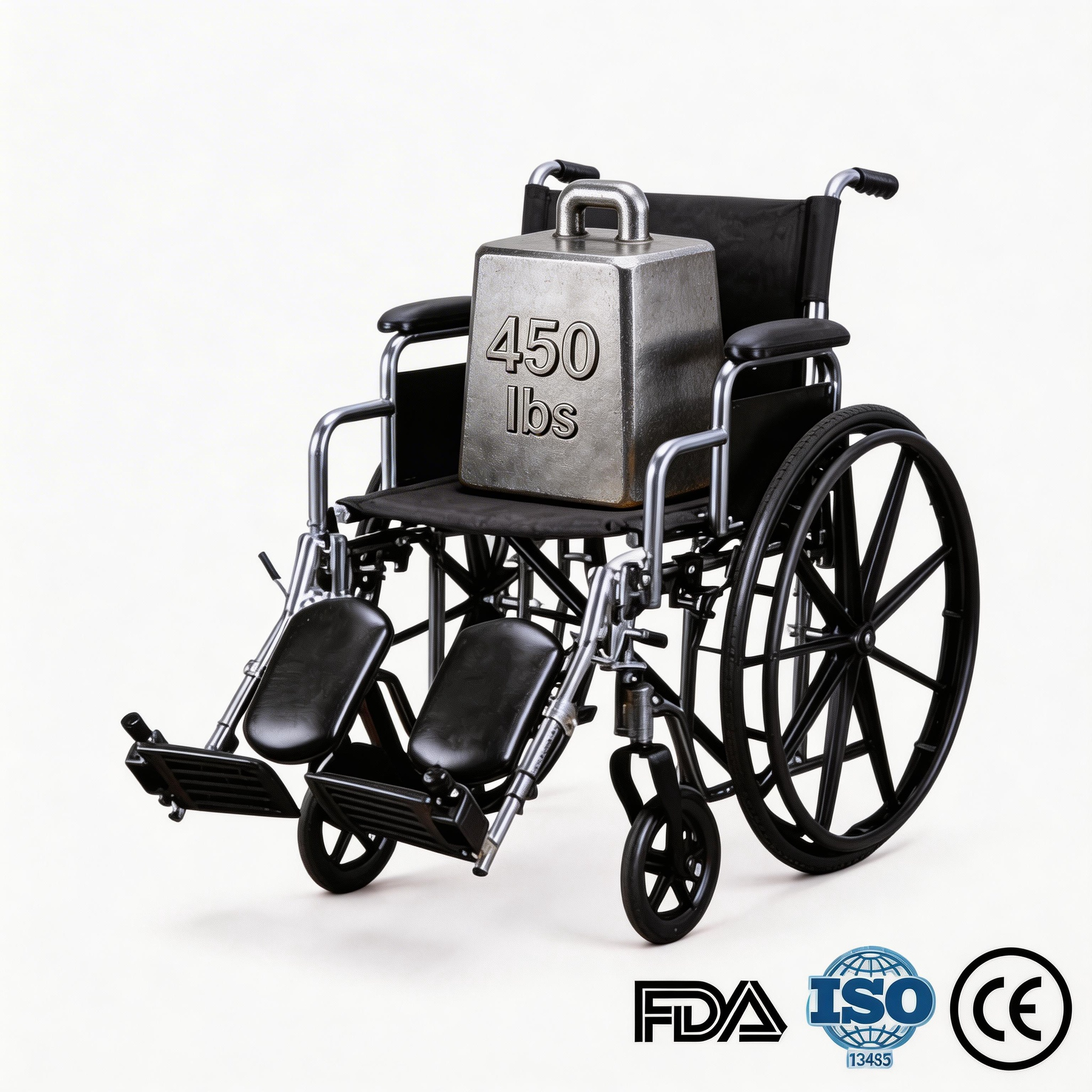 BME4618 24 Inch High-Capacity Bariatric Manual Wheelchair | 400 Lbs Max Load
