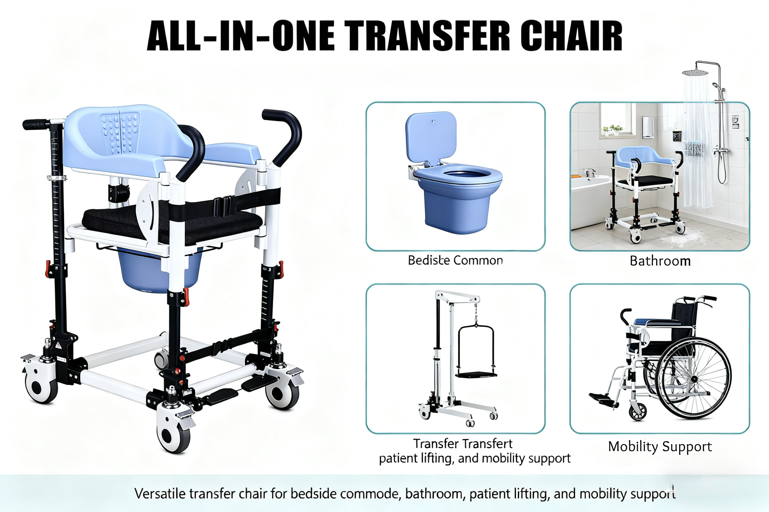 Aluminum Patient Lift Chair Transfer Chair
