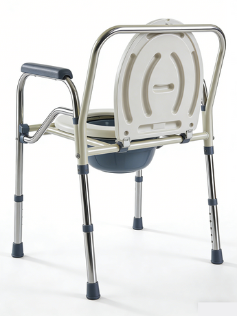  Folding Plastic Commode Chair with Toilet Seat Commode Chair with Handrail Bucket Toilet