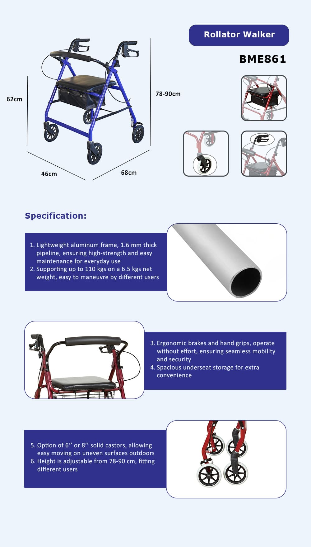 BME861 Rollator Walker Description