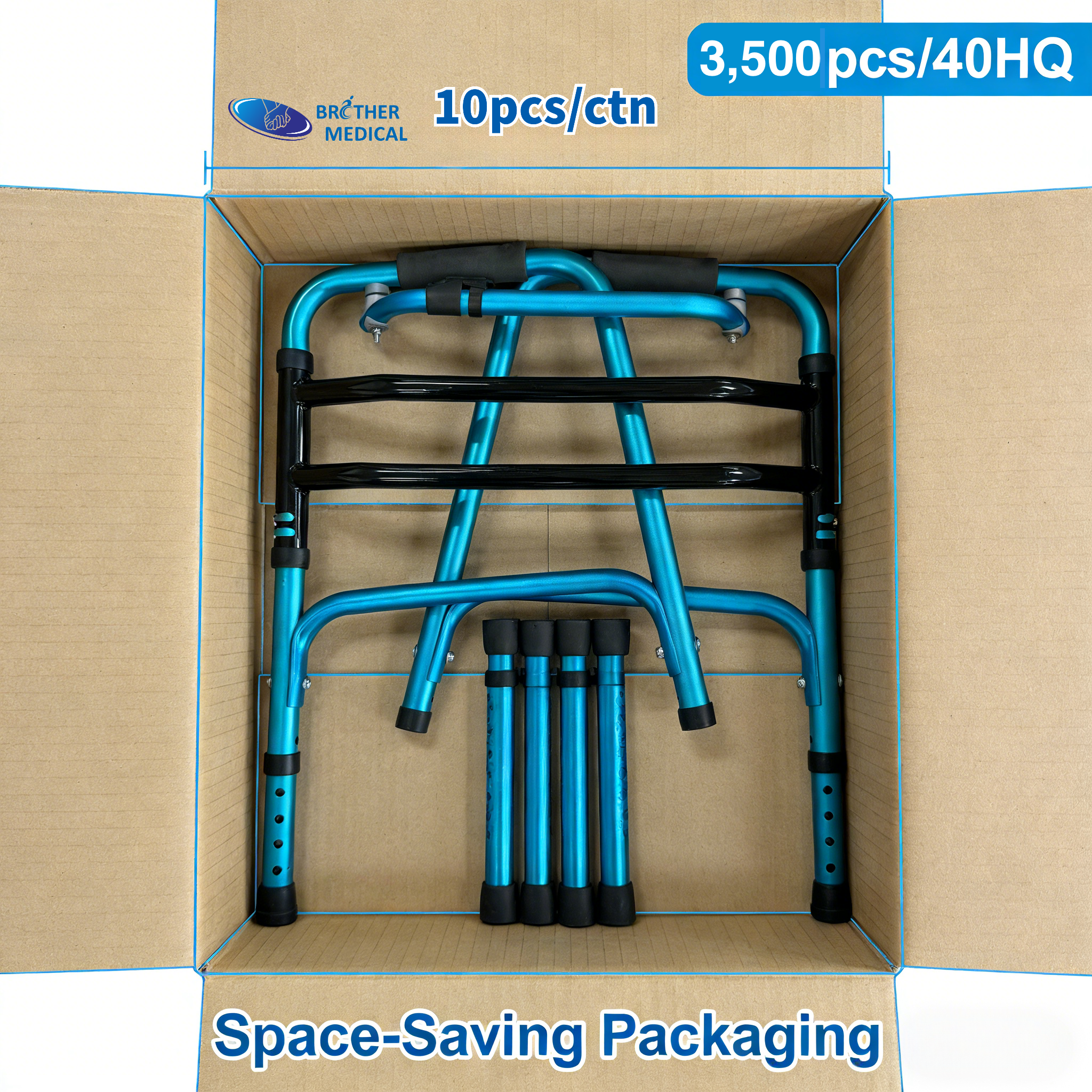 Aluminum Walker Packing 10pcs per carton for container loading