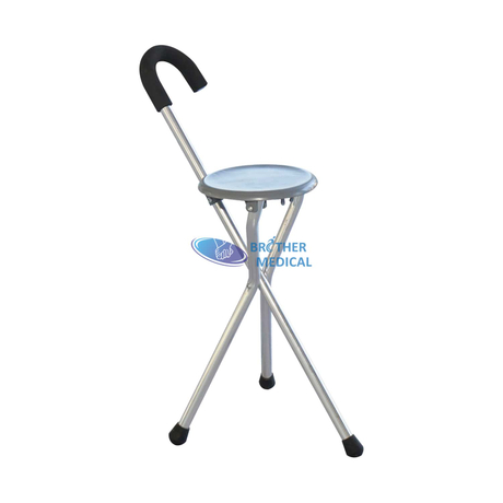 Height Adjustable Aluminum Seat Cane Rehab Portable Walker With Seat