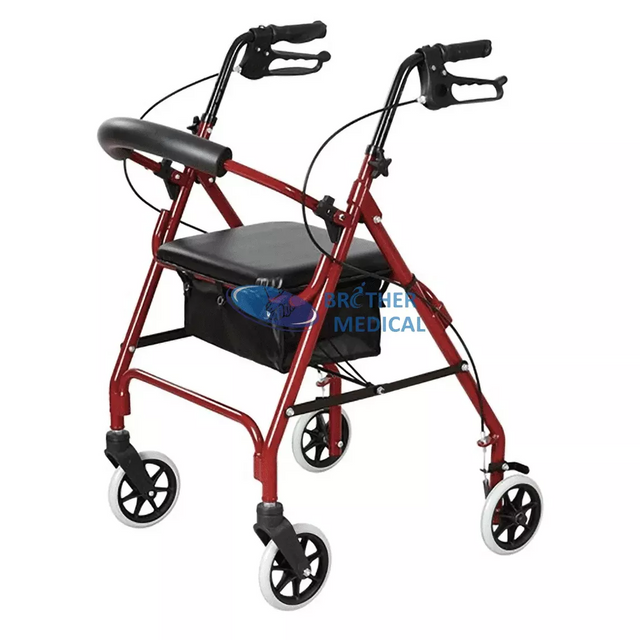 BME 861 Aluminum Portable Lightweight Folding Walker Rollator