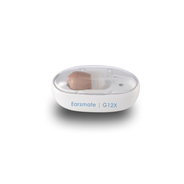 Ear Deafness Rechargeable Hearing Aid On Head