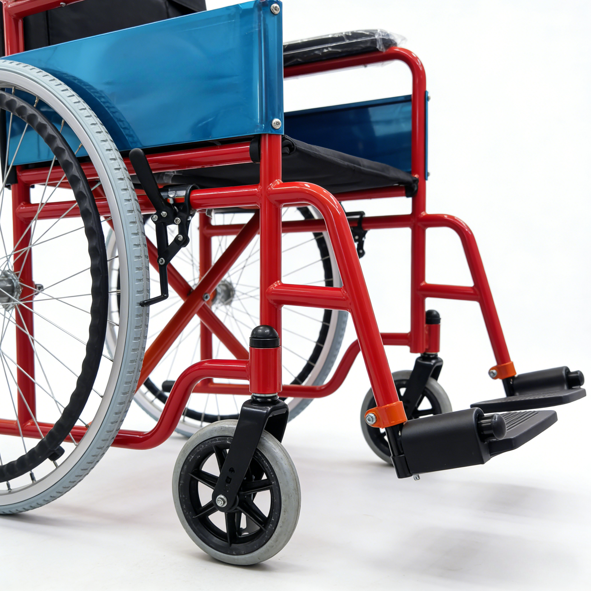 custom red color pediatric wheelchair frame OEM manufacturer China