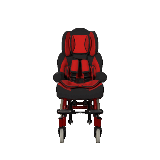 360-Degree Presentation of Red Cerebral Palsy Wheelchair for Baby, gif/mov/video- Brother Medical