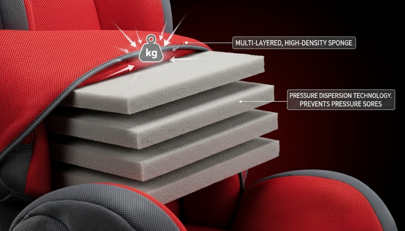 Brother Medical Cerebral Palsy Wheelchair sponge material: Multi-layered, high-density, capable of withstanding pressure. Even when the weight increases, it can still provide excellent pressure dispersion effect, preventing pressure sores.