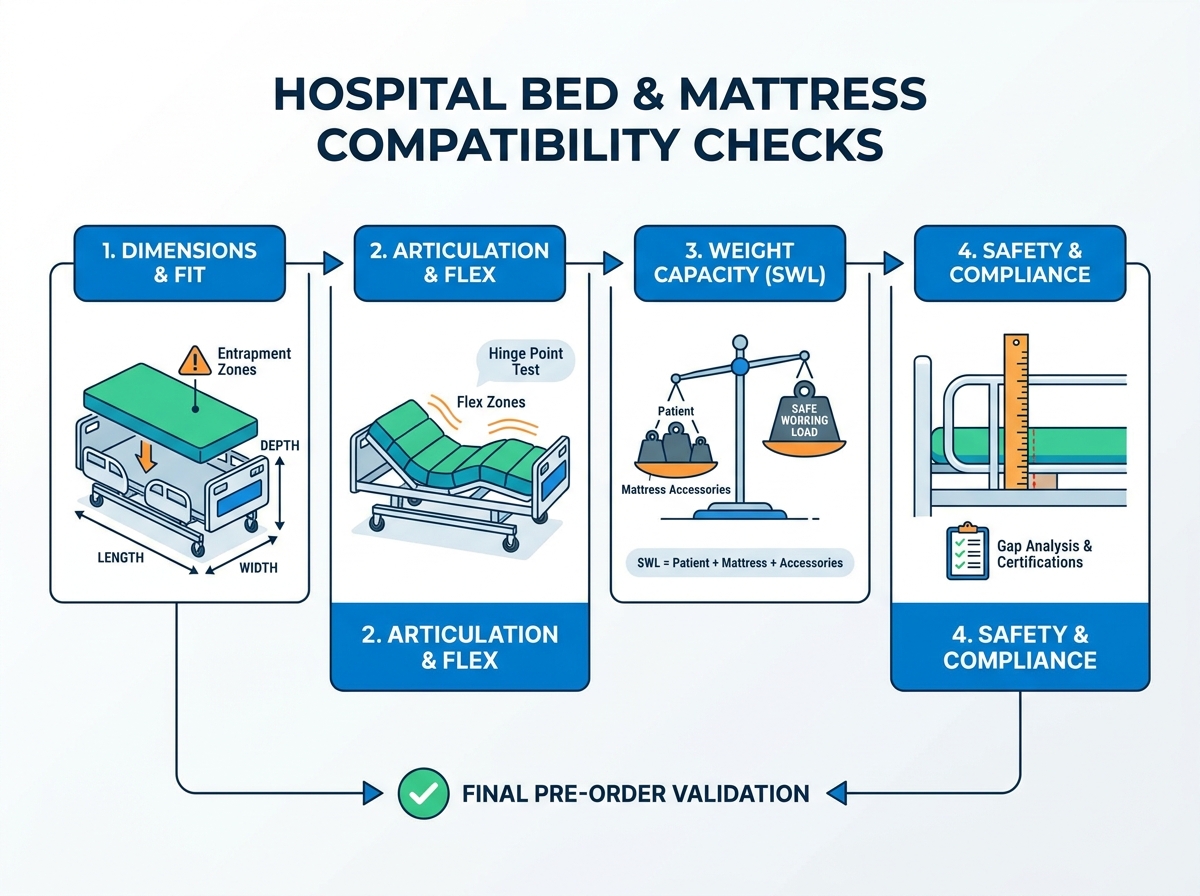 Hospital bed compatibility and safety evaluation