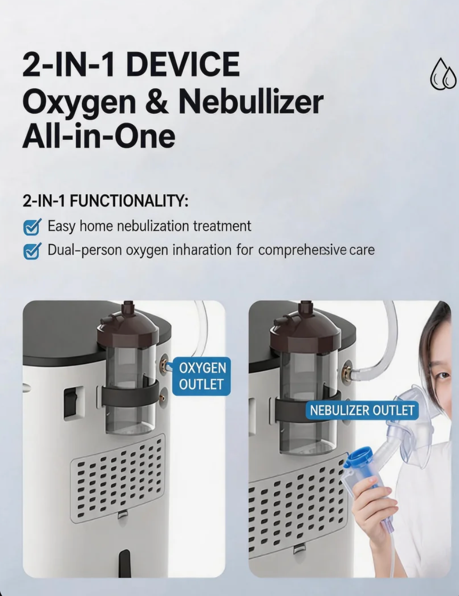 2-in-1 medical oxygen concentrator with nebulizer function wholesale